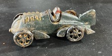 Antique CAST IRON FIN TAIL PISTON RACER RACE CAR HUBLEY Toys With Driver