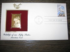 Mountain Goat Wildlife 50 Stati 1987 Cinquanta francobolli oro replica copertina dorata