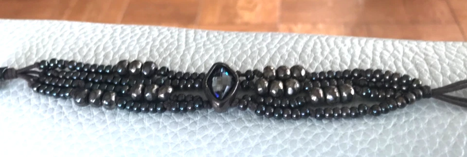 Uno de 50 Silver & Brown Leather Strand  Bracelet 7" - Image 3 of 4