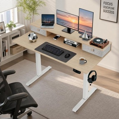 47'' Height Adjustable Gaming Desk Computer Desk PC Laptop Table Workstation