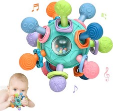 Baby Teething Toys 0-6 6-12 Months BPA Free Sensory Montessori Chew Rattle