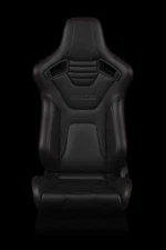 BRAUM Elite-X Series Sport Seats - Black Leatherette (Red Stitching) - Pair
