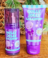 2PCS 2025🎁CHRISTMAS~🍭💜HOLLY JOLLY LOLLIPOP~Bath Body~MIST/CREAM Travel Size
