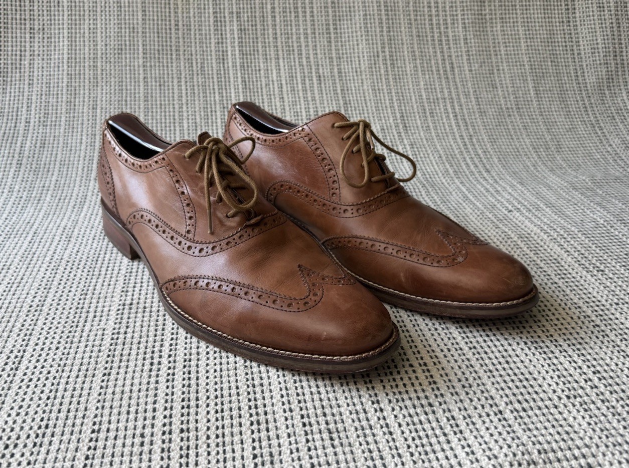 SAOLA Scarpe eleganti derby Cole Haan NikeAir da uomo 10 5 M in pelle marrone stringate alari