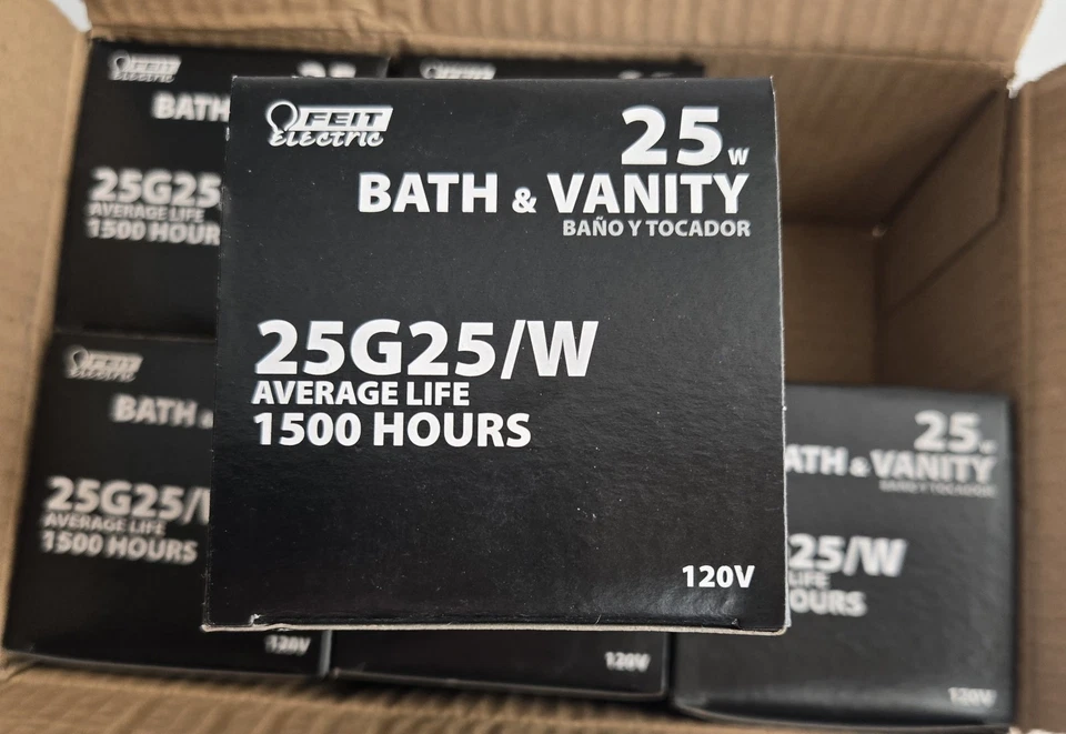 Feit ELECTRIC 25-Watt 120v Double Life 6 bulbs for Bath & vanity 25G25/W/RP6 - Image 3 of 4