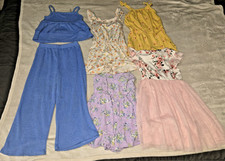Lot Of 6 Girl's Size 6 Clothes Dresses Rompers Outfit Cat  Jack Little Lass
