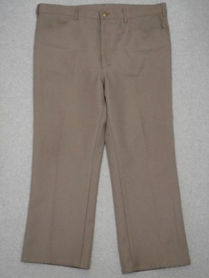 MH01418 VINTAGE 1970s **LEE STA-PREST POLY PANTS** 42x32 (msr 40''x27'') BEIGE