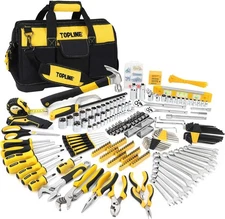 TOPLINE 467-Piece Household Home Tool Sets for Mechanics, 16-Inch Tool Bag with
