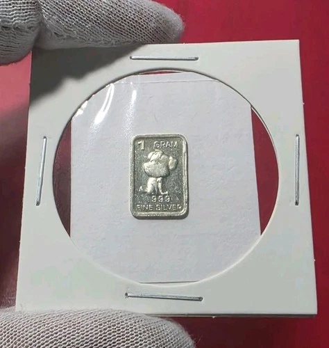 Puppy Dog - 1 Gram .999 Fine Pure Silver Bullion Mini Art Proof Bar Ingot Coin