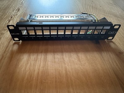 10 Zoll Patchpanel Verteilerfeld 12-Port für Keystone Anschlussbuchsen schwarz