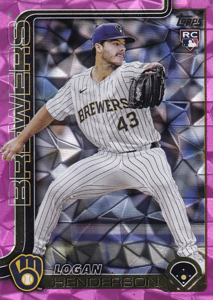 LOGAN HENDERSON TOPPS UPDATE ROOKIE PINK DIAMANTE FOIL RC BREWERS #US-137 2025