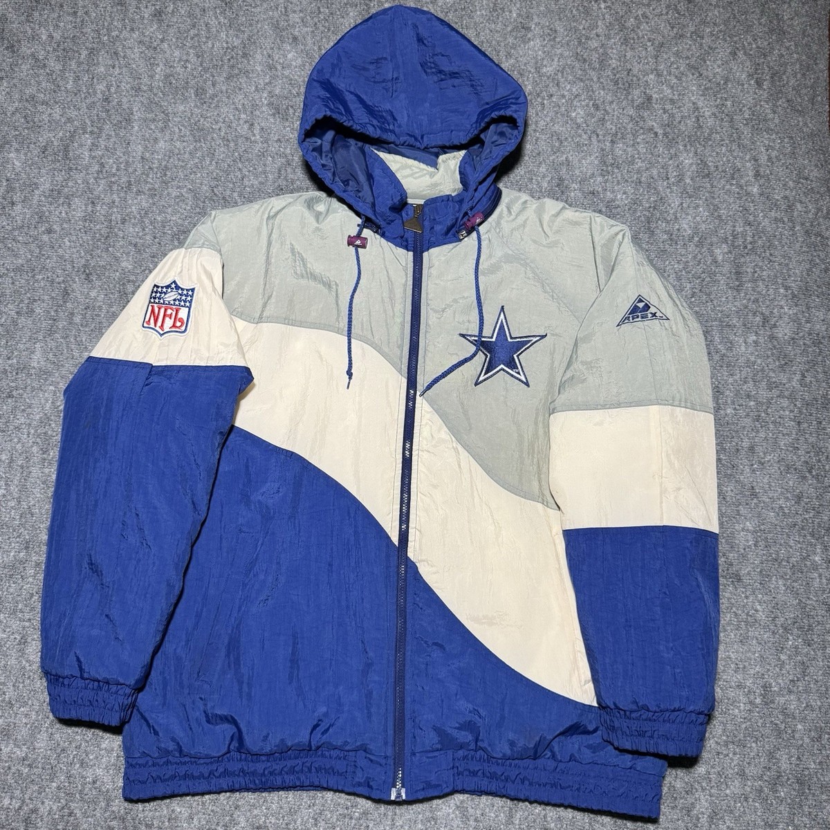 Vintage Dallas Cowboys Jackets Mens XL Blue NFL Football Apex One
