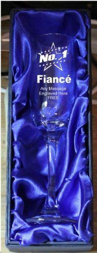NO1 FIANCE CHAMPAGNE FLUTE GLASS CH13 ENGRAVED PERSONALISED - Picture 1 of 1