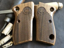 Beretta 1951 Walnut Wood Grips Handmade Lined Fits The Tariq. FAST USA SHIPPING