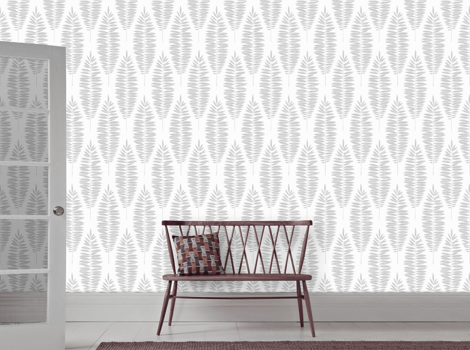 Graham Brown Vermeil 56sq ft Lucia White and Silver Removable