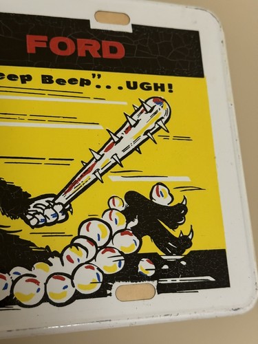 Vintage Beep Beep UGH Ford License Plate Tag Coyote Beat Road Runner Mopar New - Picture 5 of 13