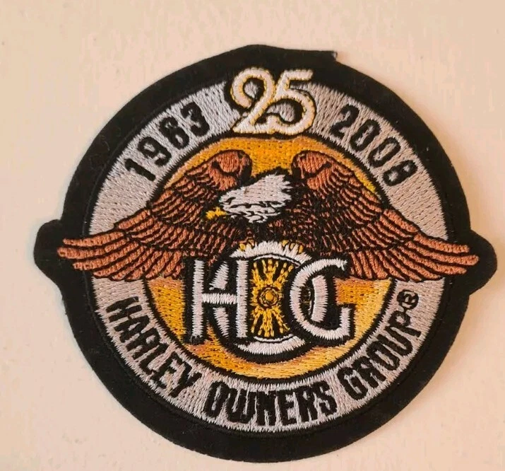 Harley Davidson Owners Group Motor Cycles Patches and PIN HOG 1984 2008 25 years - Image 2 of 4