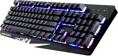 Mad Catz S.T.R.I.K.E. 2 Membran Gaming Tastatur - Schwarz Gehäuse - 9 RGB Effekte