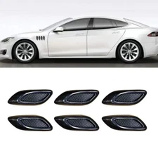 Black Car Hood Air Flow Fender Side Vent Intake Cover Trims Sticker Universal 