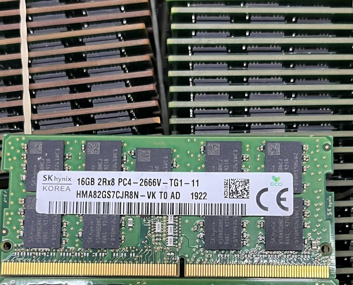 SK Hynix 16GB DDR4 2666 Laptop ECC SODIMM RAM 2Rx8 PC4-2666V-TG