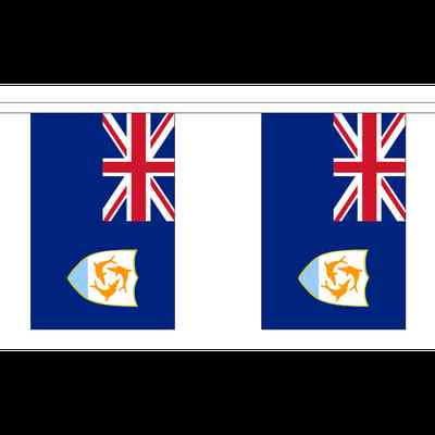 Anguilla Flagge Wimpelkette - 3m 6m 9m Meter Länge 10 20 30 Fahnen - Polyester 