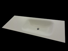 Wunschmaß Waschtisch Waschbecken eckiges Becken großer Rundung Corian LG Hi macs