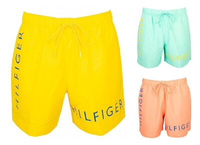 TOMMY HILFIGER Men's Swimming Pool Swimwear Elastic Waist Drawstring Boxer Briefs