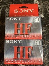  2 Sony HF Hi-Fi Recording Type I Normal Bias Blank Cassette Tapes 60 Min. NEW