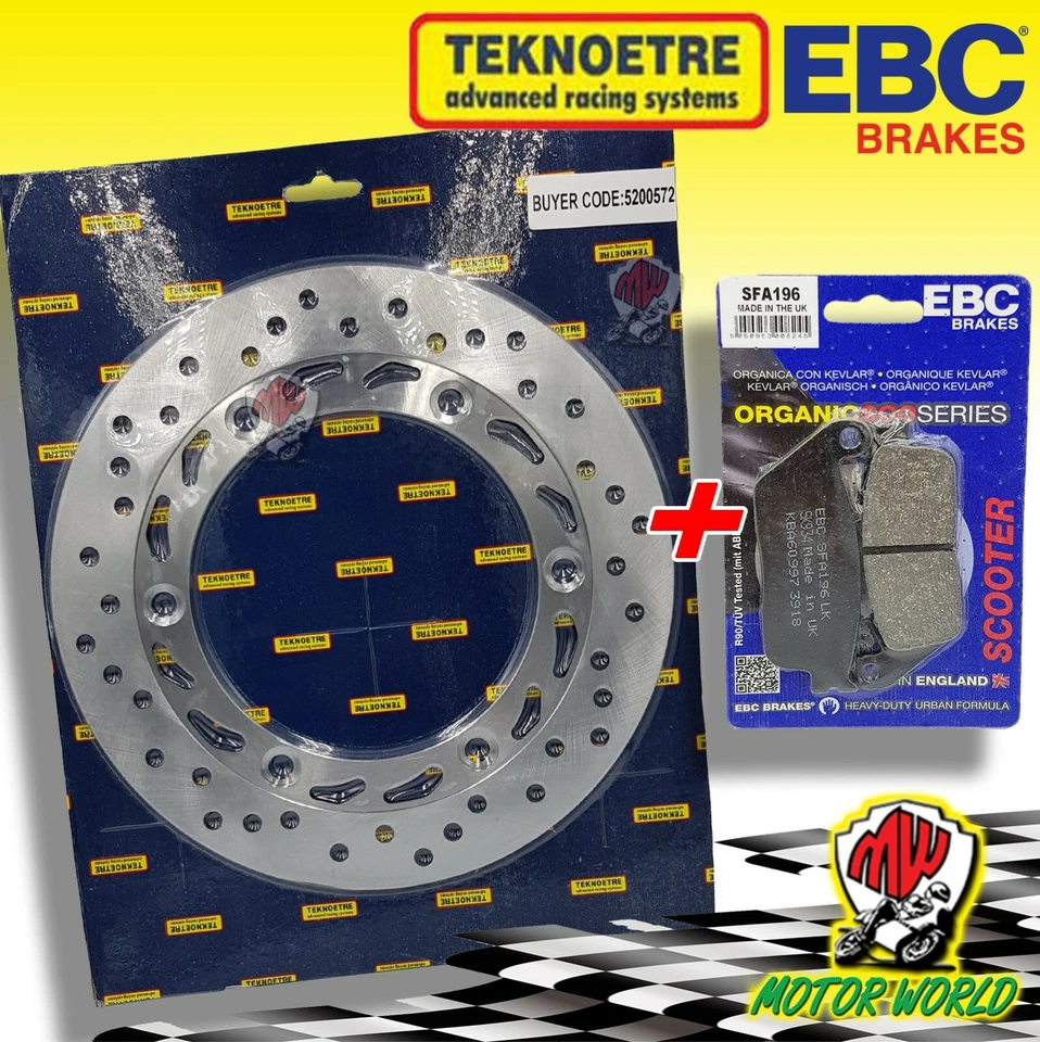 Kit Disque + 2 Pastilles Frein Avant EBC TEKNOETRE Honda NSS Forza 125 2019 Noir - Photo 1/1