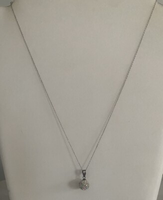 Sterling Silber 925 rosa blau grün Discokugel Anhänger Halskette Kette 19,75''
