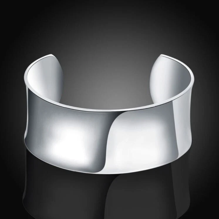 Armspange Breit Damen Sterling Silber 925 Armband Armreif Flexibel Dehnbar - Bild 3 von 4