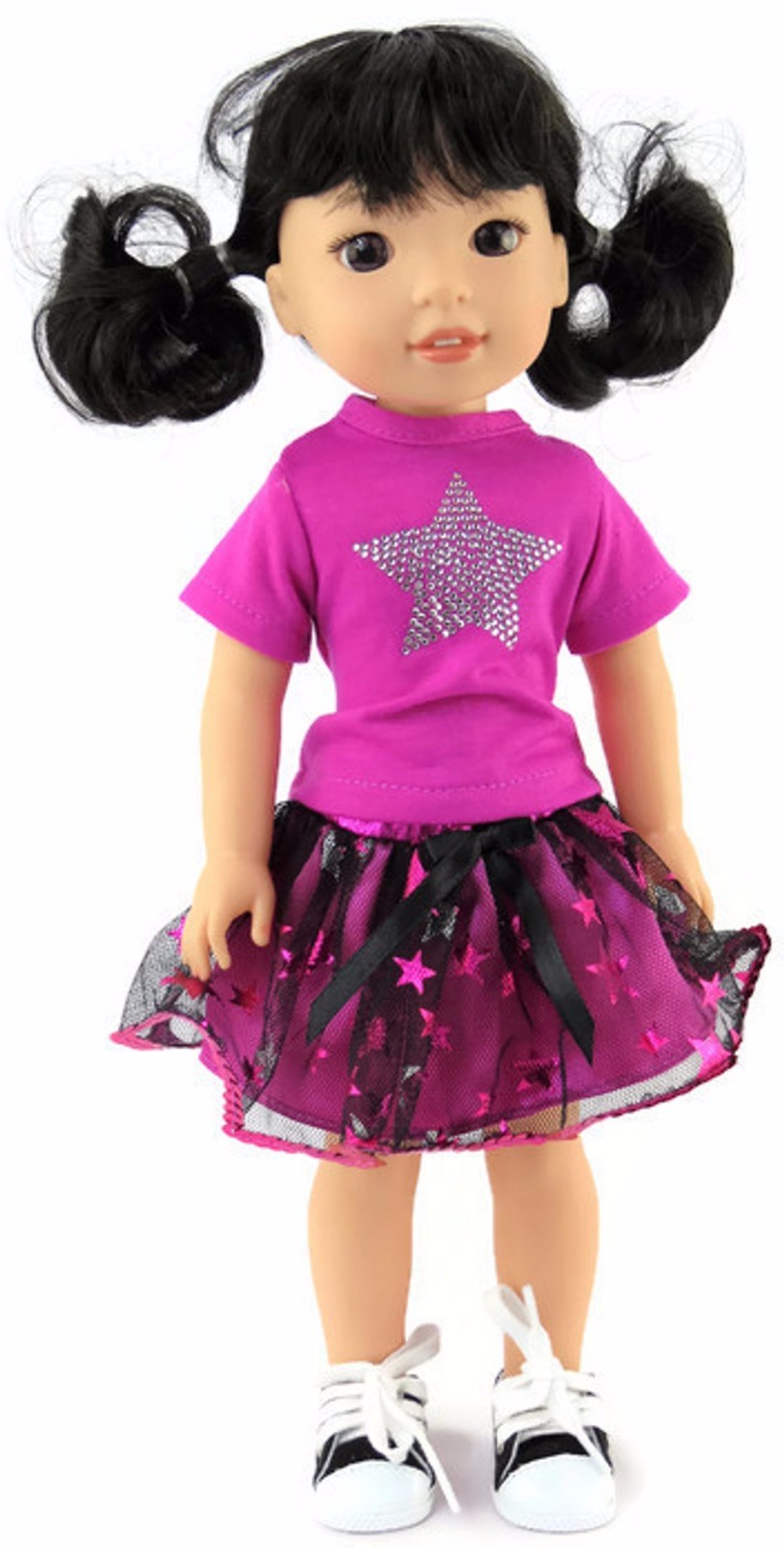 Fuchsia Top & Tutu Skirt for 14 1/2 inch Wellie Wishers Doll