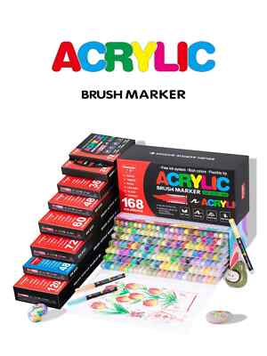 240 168 120 72 60 36 24 12 Farben Direkt Flüssig Acryl Marker Stifte Weicher Kopf