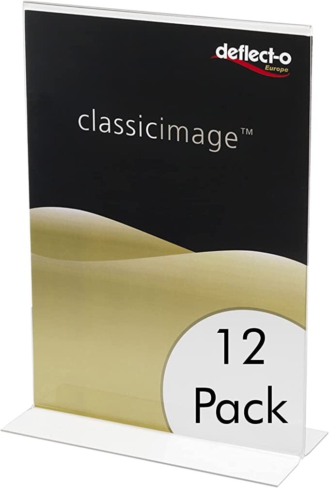 Sign Holder A4 Portrait Stand Up Sign Holders Pack of 12