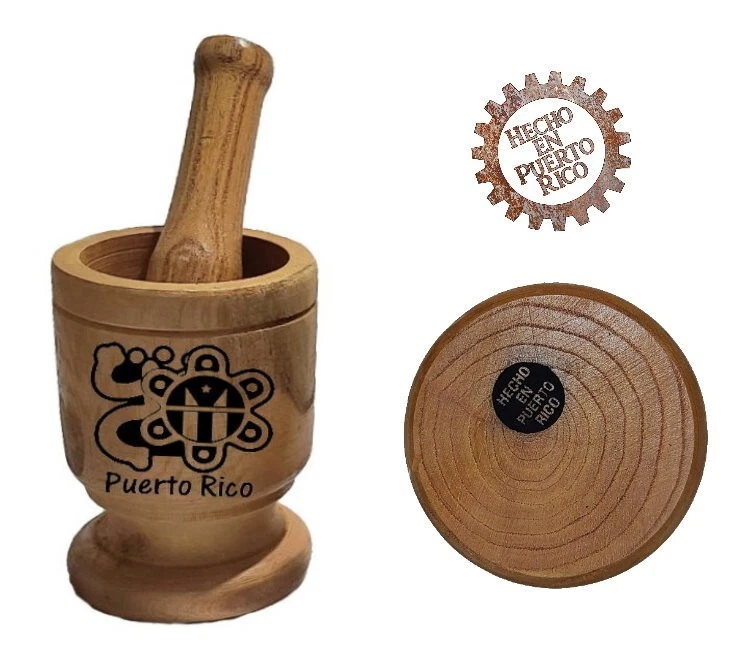 Puerto Rico Small Size Wood Mortar & Pestle Pylon Pilon Madera - Mofongo Mojito