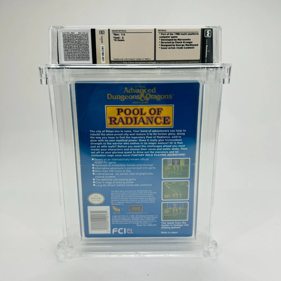 AD&D: Pool of Radiance Advanced Dungeons & Dragons Nintendo NES New WATA 7.0 A - Image 4 of 4
