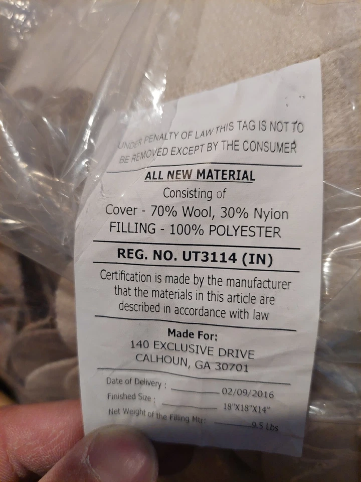 Surya POUF-28 Felted Floral 14 inch Light Brown Pouf, Cylinder - Image 3 of 3