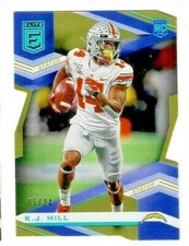 K.J. Hill 2020 Panini Donruss Elite Status GOLD Die-Cut RC /24 #192 Chargers