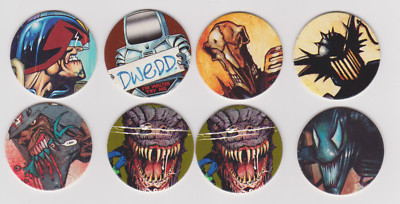 8x Judge Dredd Caps Pogs