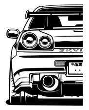 Silhouette Nissan Skyline Aufkleber Sticker KFZ Auto