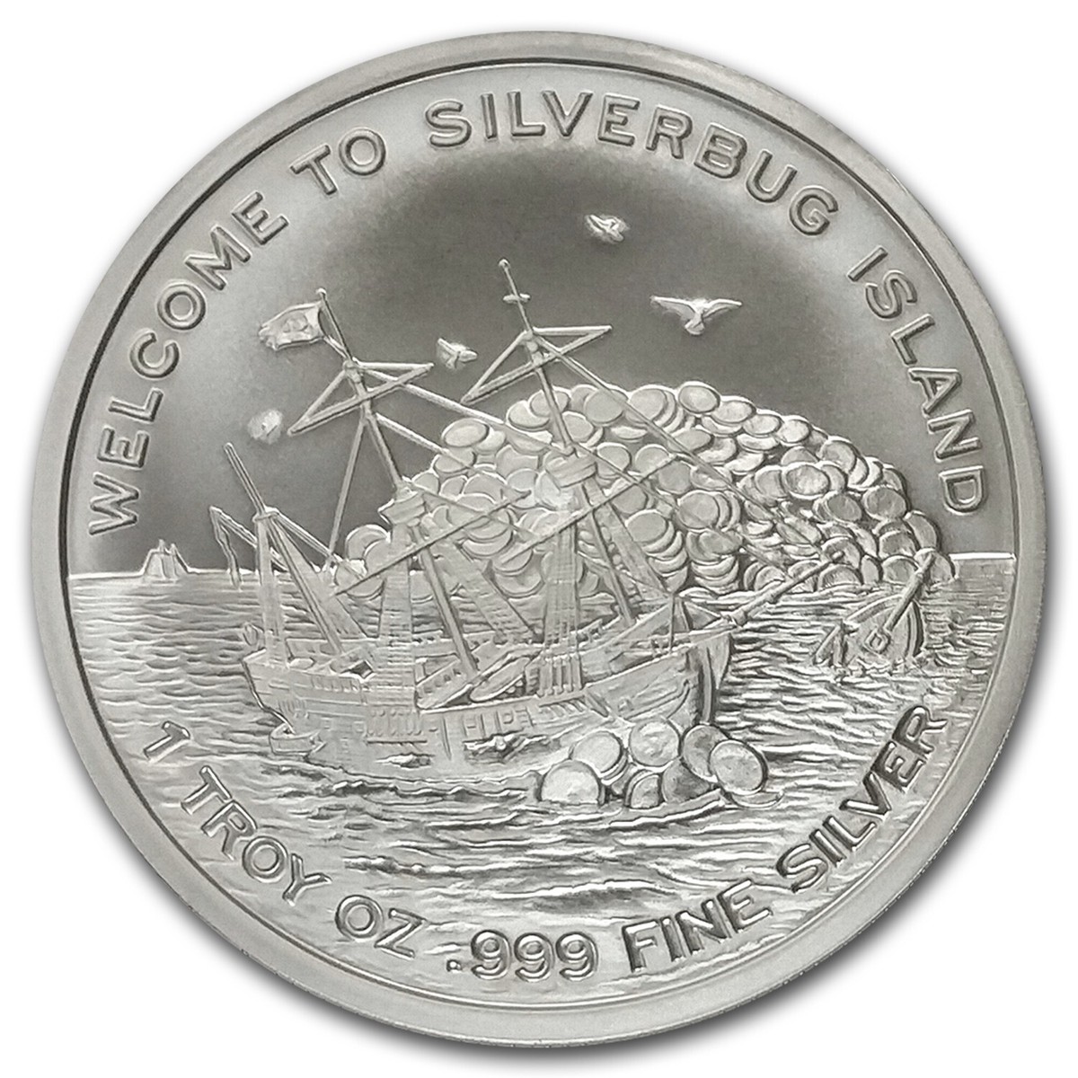 2016 Silverbug Island Kraken 1 Oz 999 Pure Silver Coin Round