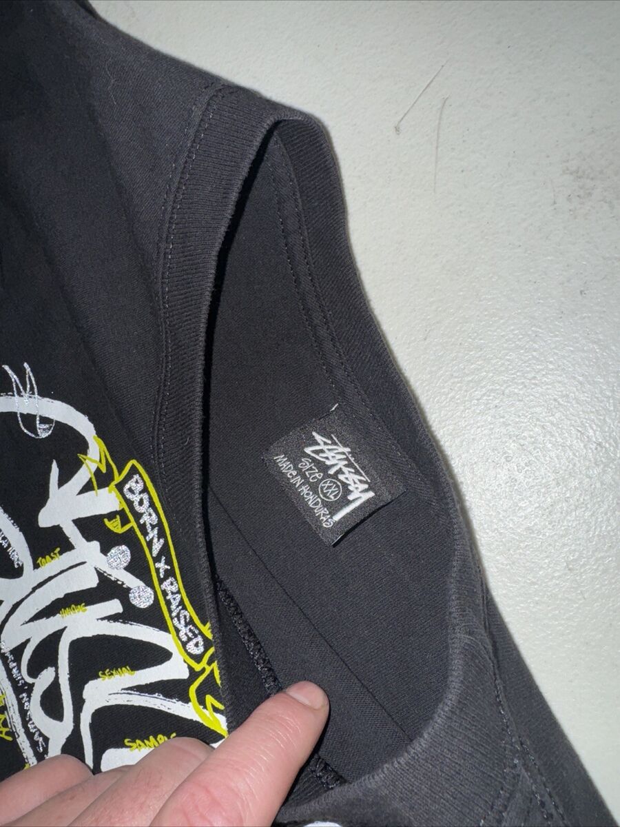 Stussy Born X Raised Handstyle Shirt XXL Box Logo Rare Vtg Stussy Born X Raised Handstyle Shirt XXL Box Logo Rare Vtg
