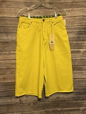 Vintage Union Bay Yellow Denim Baggy Bermuda Shorts Size 9 27x12.5