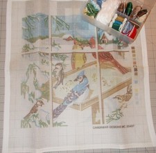 Candamar Needlepoint Canvas  Thread Cardinals in Winter  30497