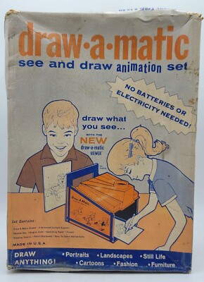 VTG 1950's Draw-A-Matic See & Draw Animation Set 49-1620, Peerless Playthings 