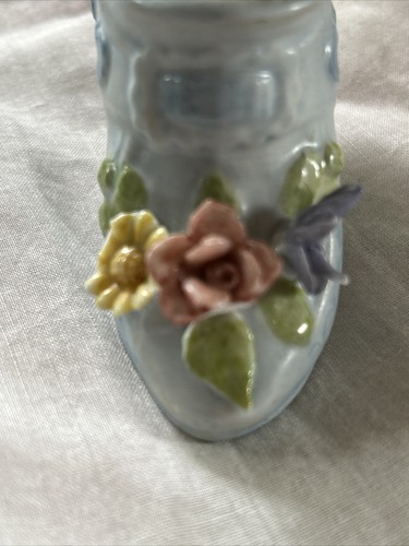 VTG Porcelain Shoe Pin Cushion Hand Painted 3.5" x 2" - Picture 6 of 6