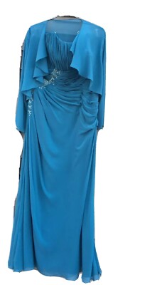 Caterina Rhinestone Formal/ Occasion/Mother Of D Bride Dress Aqua