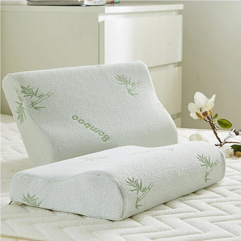 Oreiller à mémoire de forme ergonomique blanc 60x40 cm pour lit double