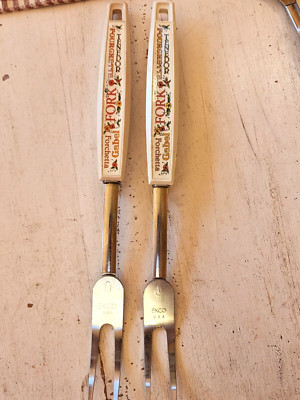 Two Ekco Carving Meat FORKS/ Chromium Kitchen FORCHETTA/GABEL/TENEDOR