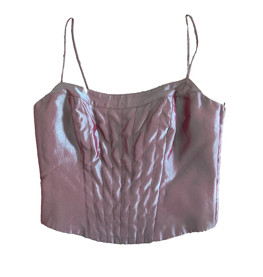 JS Collections Vintage US 10 Corset/High Skirt Metallic Iridescent 2 Piece •flaw - Image 2 of 4